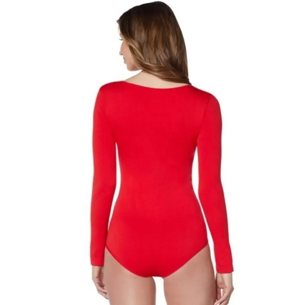 🔹️NIB Spirit Red Long Sleeve Bodysuit Small/Medium - Picture 2 of 7